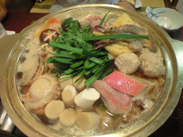 割烹吉葉でのちゃんこ鍋をご馳走になる