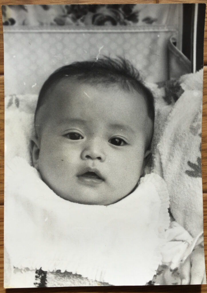 私の赤ん坊時代　なんと白黒