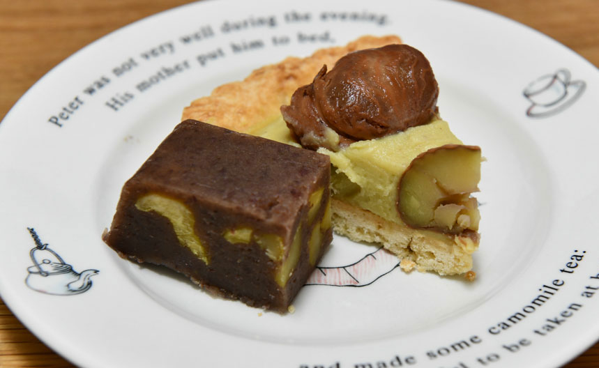 栗蒸羊羹と栗のタルト